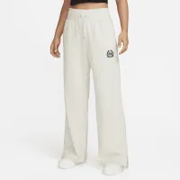 Nike Sportswear женская С высокой Талией Wide-Leg Fleece Pants цвет коричневый