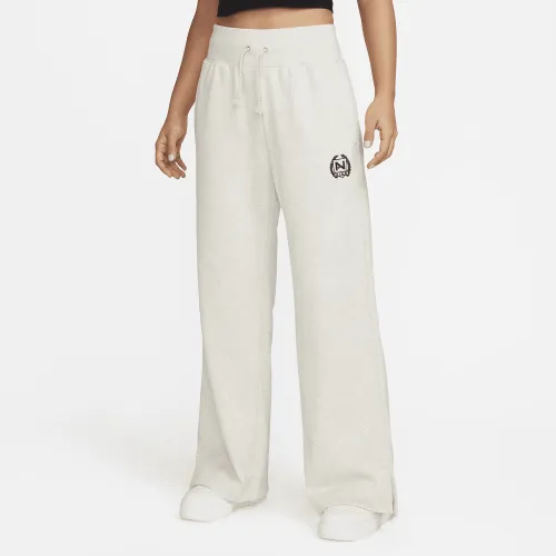Nike Sportswear женская С высокой Талией Wide-Leg Fleece Pants цвет коричневый
