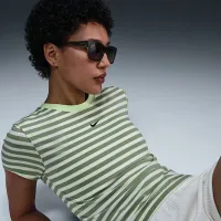 Nike Sportswear Chill Knit жіноча Slim Striped футболка колір зелений