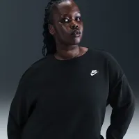 Nike Sportswear Club Fleece жіноча Loose Crew-Neck світшот (великі розміри) колір чорний