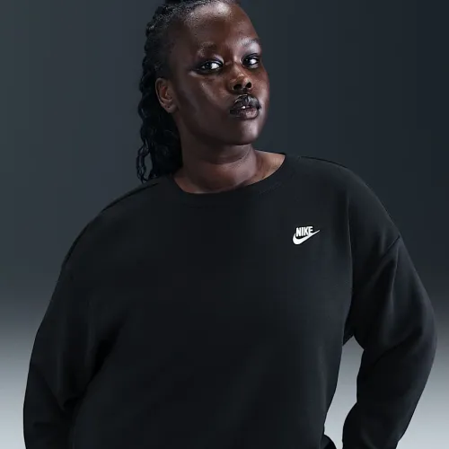 Nike Sportswear Club Fleece женская Loose Crew-Neck свитшот (большие размеры) цвет черный