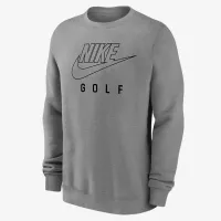 Nike Swoosh Club Fleece мужские для гольфа Pullover Crew-Neck свитшот цвет серый