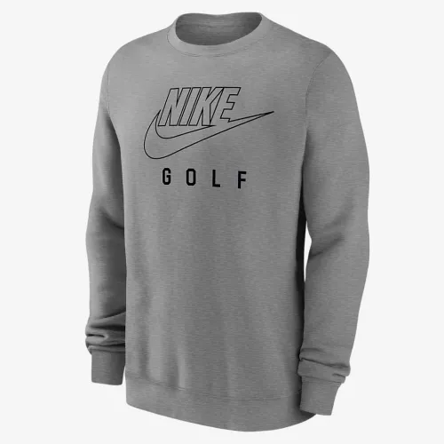 Nike Swoosh Club Fleece чоловічі для гольфу Pullover Crew-Neck світшот колір сірий