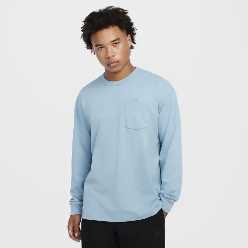 Nike Sportswear Premium Essentials чоловічі Long-Sleeve Pocket футболка блакитний
