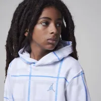 Nike Jordan Brooklyn Essentials Big дитячі Holiday Fleece Pullover Толстовка з капюшоном колір білий
