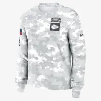 Kansas City Chiefs Salute to Service Edge Lockup женская Nike Dri-FIT NFL Long-Sleeve футболка цвет белый