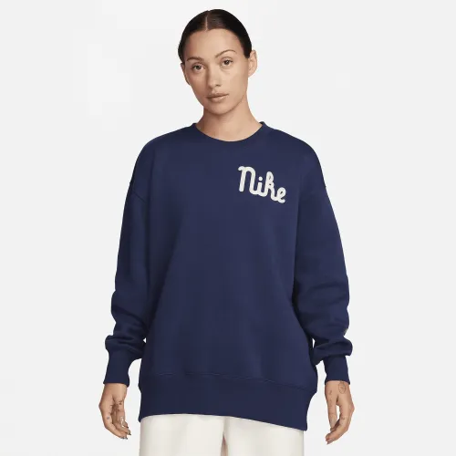 Nike Sportswear Phoenix Fleece женская оверсайз Crew-Neck свитшот синий
