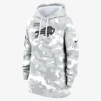 Buffalo Bills Salute to Service Primary Edge Club женская Nike NFL Pullover Толстовка с капюшоном цвет белый