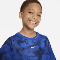 Nike Dri-FIT Multi+ Big детские (для мальчиков) Printed тренировочные Top синий