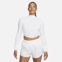 Nike Dri-FIT One Luxe женская Long-Sleeve Cropped Top цвет белый