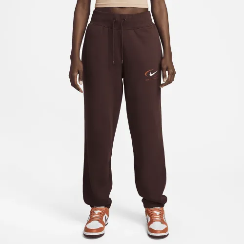 Nike Sportswear Phoenix Fleece женская оверсайз С высокой Талией Pants цвет коричневый