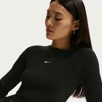 Nike Sportswear Chill Knit женская Tight Long-Sleeve Ribbed Top цвет черный