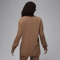 Nike Jordan женская оверсайз Long-Sleeve футболка цвет коричневый