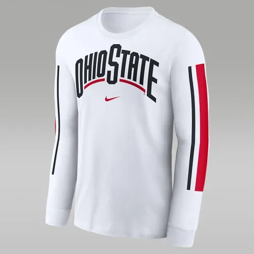 Ohio State Buckeyes Local Spirit Slogan мужские Nike College Long-Sleeve футболка цвет белый
