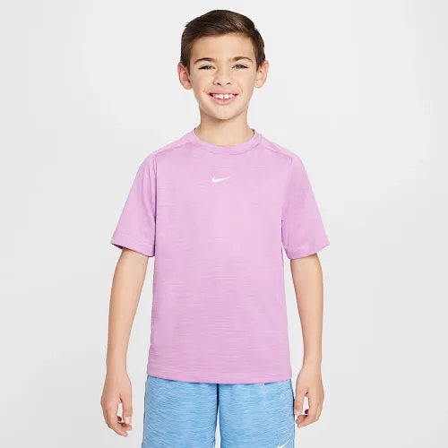 Nike Multi Big детские (для мальчиков) Dri-FIT Short-Sleeve Top цвет фиолетовый