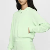 Nike Sportswear Chill Terry женская Loose Full-Zip French Terry Толстовка с капюшоном цвет зеленый