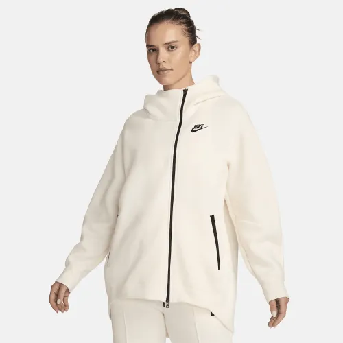 Nike Sportswear Tech Fleece жіноча оверсайз Full-Zip Толстовка з капюшоном Cape колір коричневий