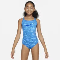 Nike Swim Retro Flow Big детские (Girls') T-Back One-Piece Swimsuit синий