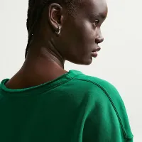 Nike Sportswear Club Fleece женская оверсайз V-Neck свитшот цвет зеленый