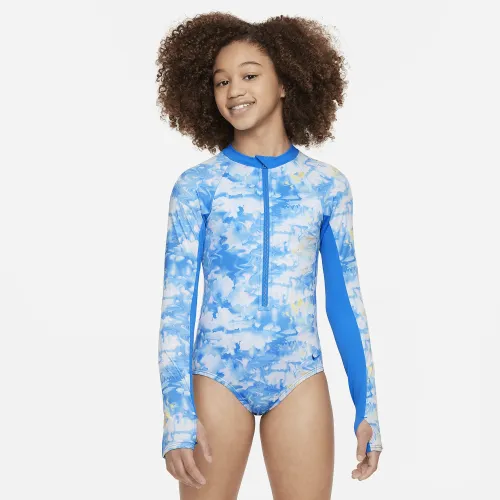Nike Swim Big детские (Girls') Long-Sleeve One-Piece Swimsuit синий