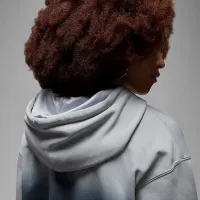 Nike Jordan Flight Fleece жіноча Satin-Lined Pullover Толстовка з капюшоном колір сірий
