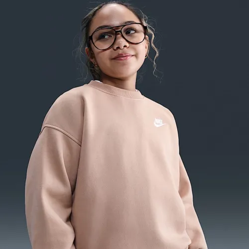Nike Sportswear Club Fleece Big дитячі оверсайз світшот колір коричневий