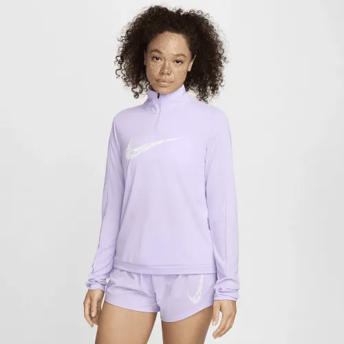 Nike Swoosh женская Dri-FIT 1/4-Zip Mid Layer цвет фиолетовый