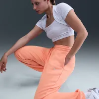 Nike Sportswear Phoenix Fleece женская С высокой Талией оверсайз Sweatpants Orange