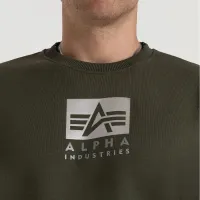 Кофта/футболка Alpha Industries Satin Logo Sweater 148311142 - зеленая
