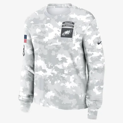 Philadelphia Eagles Salute to Service Edge Lockup жіноча Nike Dri-FIT NFL Long-Sleeve футболка колір білий