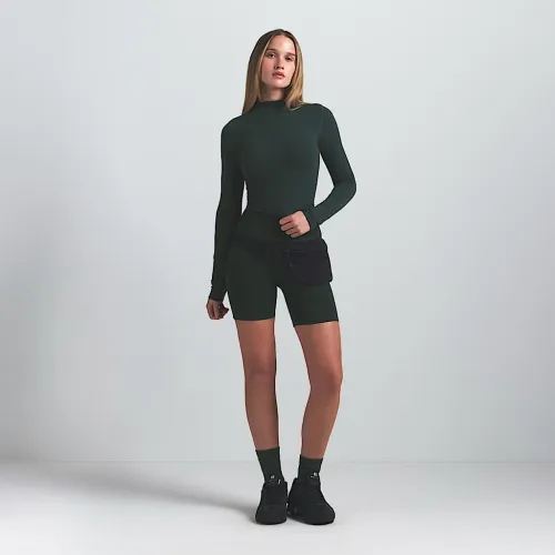 NikeSKIMS Vintage Seamless женская Mock-Neck Crop Top цвет зеленый