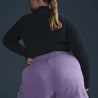 Nike Sportswear Club Fleece женская Mid-Rise шорты (большие размеры) цвет фиолетовый