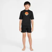 Nike Swim Hydroguard Big детские (для мальчиков) Dri-FIT Short-Sleeve Top цвет черный