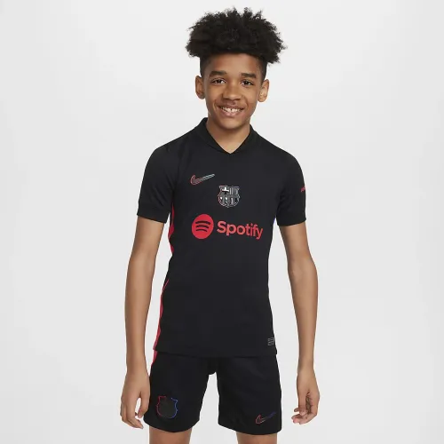 FC Barcelona 2024/25 Stadium Away Big детские Nike Dri-FIT Soccer Replica Jersey цвет черный