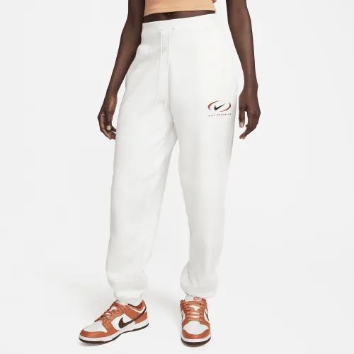 Nike Sportswear Phoenix Fleece женская оверсайз С высокой Талией Pants цвет белый