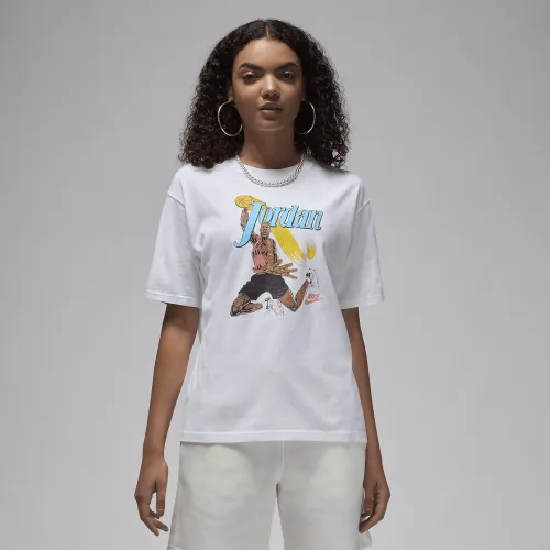 Nike Jordan жіноча Graphic Girlfriend футболка колір білий