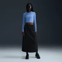 Nike Sportswear Chill Knit женская Slim Long-Sleeve Cropped Top синий