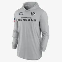 Cincinnati Bengals Salute to Service Edge Mascot Lockup Men’s Nike Dri-FIT NFL Long-Sleeve Hooded Top колір сірий