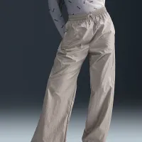 Nike Windrunner женская Woven С высокой Талией Open-Hem Pants цвет серый