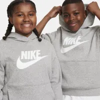 Nike Sportswear Club Fleece Big детские Толстовка с капюшоном (Extended Size) цвет серый