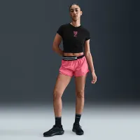 Nike After Dark Tour женская Slim Short-Sleeve Cropped футболка цвет черный