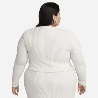 Nike Sportswear Chill Rib женская Slim Full-Zip Cardigan (большие размеры) цвет коричневый