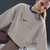 Nike Sportswear Phoenix Fleece женская оверсайз Crew-Neck свитшот цвет серый