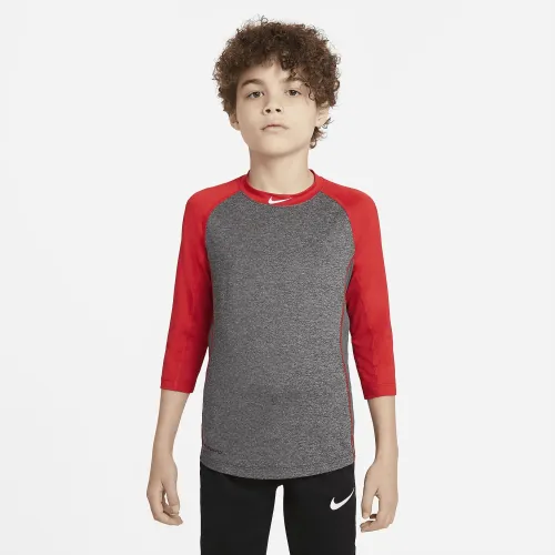 Nike Dry Big детские (для мальчиков) 3/4-Sleeve Baseball Top цвет серый