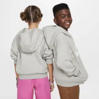 Nike SB Icon Fleece EasyOn Big детские оверсайз Pullover Толстовка с капюшоном цвет серый