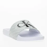 Шлёпанцы Calvin Klein Slide AOP YW0YW01407-01W - Белые