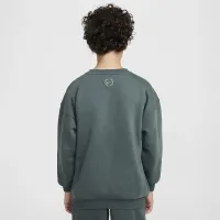 Nike Sportswear Club Fleece Big детские (Girls') оверсайз Crew-Neck свитшот цвет зеленый
