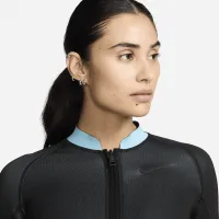 Nike Swim Fusion жіноча Long-Sleeve Reversible Zip Shirt колір чорний