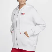 USA Phoenix Fleece женская Nike Full-Zip оверсайз Толстовка с капюшоном цвет коричневый