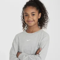 Nike Sportswear Essential Big дитячі (Girls') Long-Sleeve футболка колір сірий